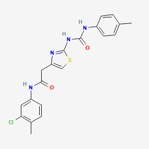 N-(3-chloro-4-methylphenyl)-2-(2-(3-(p-tolyl)ureido)thiazol-4-yl)acetamide