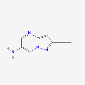 molecular formula C10H14N4 B2385783 2-叔丁基吡唑并[1,5-a]嘧啶-6-胺 CAS No. 1496071-96-5