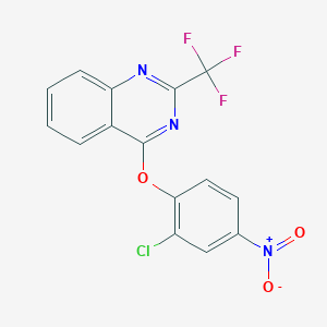 molecular formula C15H7ClF3N3O3 B2385788 4-(2-Chloro-4-nitrophenoxy)-2-(trifluoromethyl)quinazoline CAS No. 337924-99-9