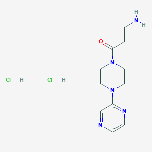 molecular formula C11H19Cl2N5O B2385794 3-Amino-1-[4-(pyrazin-2-yl)piperazin-1-yl]propan-1-one dihydrochloride CAS No. 1311317-09-5