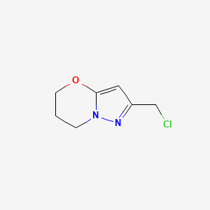 molecular formula C7H9ClN2O B2385797 2-(Chloromethyl)-6,7-dihydro-5H-pyrazolo[5,1-b][1,3]oxazine CAS No. 1934423-26-3