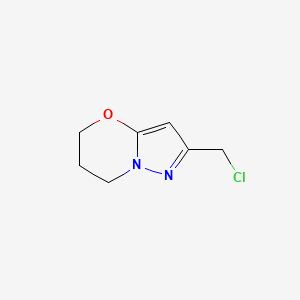 molecular formula C7H9ClN2O B2385797 2-(chloromethyl)-5H,6H,7H-pyrazolo[3,2-b][1,3]oxazine CAS No. 1934423-26-3