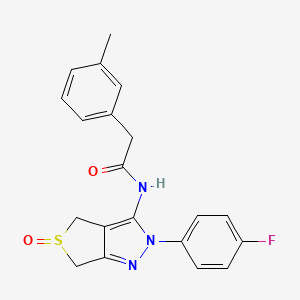 B2385814 N-[2-(4-fluorophenyl)-5-oxo-4,6-dihydrothieno[3,4-c]pyrazol-3-yl]-2-(3-methylphenyl)acetamide CAS No. 1008921-15-0