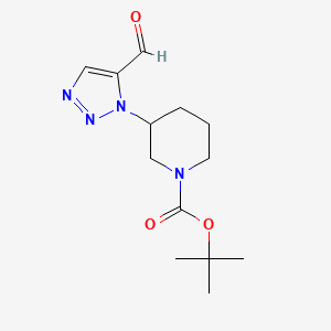 molecular formula C13H20N4O3 B2385819 叔丁基3-(5-甲酰基-1H-1,2,3-三唑-1-基)哌啶-1-羧酸酯 CAS No. 2137735-81-8