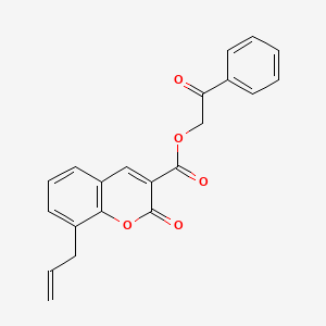 B2385821 8-Allyl-2-oxo-2H-chromene-3-carboxylic acid 2-oxo-2-phenyl-ethyl ester CAS No. 301332-73-0