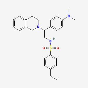 N-(2-(3,4-dihydroisoquinolin-2(1H)-yl)-2-(4-(dimethylamino)phenyl)ethyl)-4-ethylbenzenesulfonamide