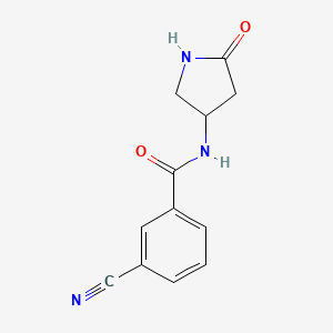 molecular formula C12H11N3O2 B2385832 3-cyano-N-(5-oxopyrrolidin-3-yl)benzamide CAS No. 1351623-07-8