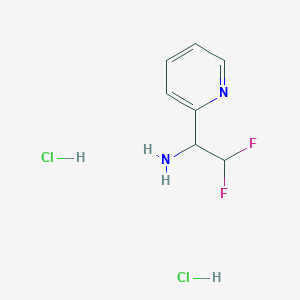 molecular formula C7H10Cl2F2N2 B2385841 2,2-Difluoro-1-pyridin-2-ylethanamine;dihydrochloride CAS No. 2377035-91-9
