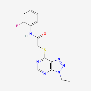 2-((3-ethyl-3H-[1,2,3]triazolo[4,5-d]pyrimidin-7-yl)thio)-N-(2-fluorophenyl)acetamide