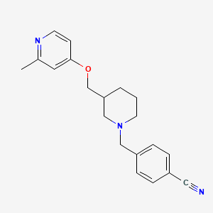 molecular formula C20H23N3O B2385845 4-[(3-{[(2-Methylpyridin-4-yl)oxy]methyl}piperidin-1-yl)methyl]benzonitrile CAS No. 2379996-78-6