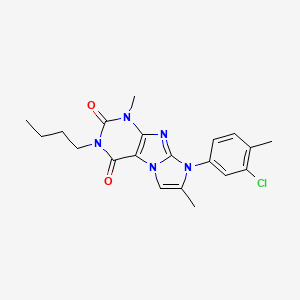 molecular formula C20H22ClN5O2 B2385850 2-Butyl-6-(3-chloro-4-methylphenyl)-4,7-dimethylpurino[7,8-a]imidazole-1,3-dione CAS No. 899987-52-1
