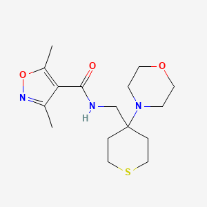 3,5-Dimethyl-N-[(4-morpholin-4-ylthian-4-yl)methyl]-1,2-oxazole-4-carboxamide