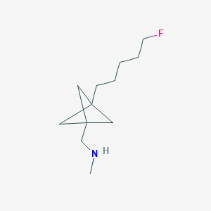 molecular formula C12H22FN B2385863 1-[3-(5-Fluoropentyl)-1-bicyclo[1.1.1]pentanyl]-N-methylmethanamine CAS No. 2287283-17-2