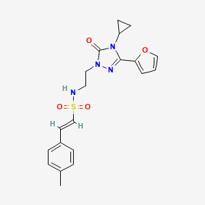 (E)-N-[2-[4-Cyclopropyl-3-(furan-2-yl)-5-oxo-1,2,4-triazol-1-yl]ethyl]-2-(4-methylphenyl)ethenesulfonamide