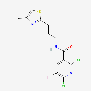 2,6-dichloro-5-fluoro-N-[3-(4-methyl-1,3-thiazol-2-yl)propyl]pyridine-3-carboxamide