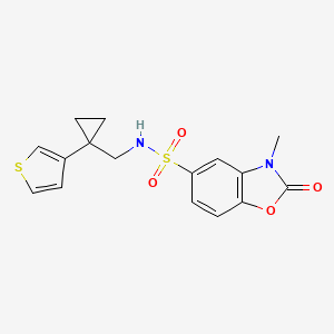 3-Methyl-2-oxo-N-[(1-thiophen-3-ylcyclopropyl)methyl]-1,3-benzoxazole-5-sulfonamide