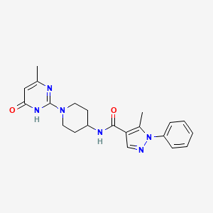5-methyl-N-(1-(4-methyl-6-oxo-1,6-dihydropyrimidin-2-yl)piperidin-4-yl)-1-phenyl-1H-pyrazole-4-carboxamide