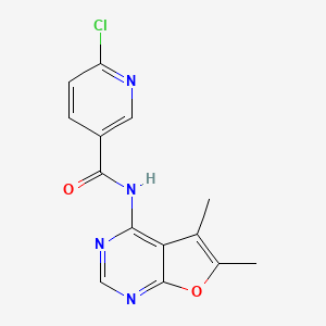 6-chloro-N-{5,6-dimethylfuro[2,3-d]pyrimidin-4-yl}pyridine-3-carboxamide