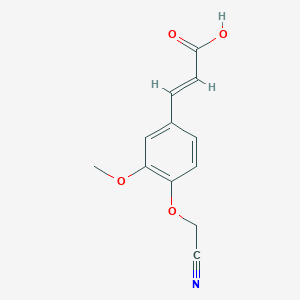 molecular formula C12H11NO4 B2385889 (2E)-3-[4-(氰甲氧基)-3-甲氧基苯基]丙-2-烯酸 CAS No. 565191-96-0