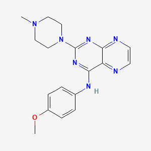 molecular formula C18H21N7O B2385890 (4-甲氧基苯基)[2-(4-甲基哌嗪基)蝶啶-4-基]胺 CAS No. 946289-54-9
