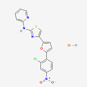 molecular formula C18H12BrClN4O3S B2385891 4-(5-(2-氯-4-硝基苯基)呋喃-2-基)-N-(吡啶-2-基)噻唑-2-胺氢溴酸盐 CAS No. 1025761-05-0