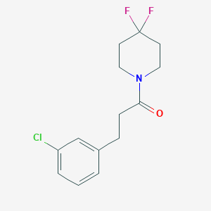 molecular formula C14H16ClF2NO B2385896 3-(3-Chlorophenyl)-1-(4,4-difluoropiperidin-1-yl)propan-1-one CAS No. 2327332-99-8