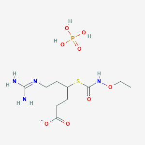 molecular formula C10H22N4O8PS- B238590 4-Ethoxycarbamoylthio-6-guanidinocaproate phosphate CAS No. 137718-15-1