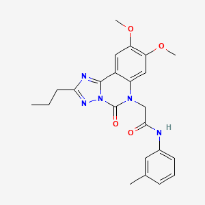 molecular formula C23H25N5O4 B2385905 2-(8,9-Dimethoxy-5-oxo-2-propyl-[1,2,4]triazolo[1,5-c]quinazolin-6-yl)-N-(3-methylphenyl)acetamide CAS No. 2380193-73-5