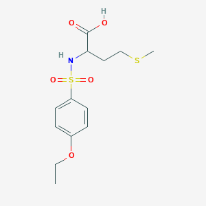 molecular formula C13H19NO5S2 B2385909 2-(4-Ethoxybenzenesulfonamido)-4-(methylsulfanyl)butanoic acid CAS No. 1009545-11-2