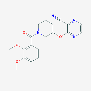 molecular formula C19H20N4O4 B2385913 3-((1-(2,3-Dimethoxybenzoyl)piperidin-3-yl)oxy)pyrazine-2-carbonitrile CAS No. 2034229-16-6