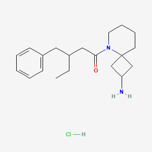 molecular formula C20H31ClN2O B2385914 1-(2-アミノ-5-アザスピロ[3.5]ノナン-5-イル)-3-ベンジルペンタン-1-オン;塩酸塩 CAS No. 2418630-15-4