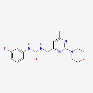 molecular formula C17H20FN5O2 B2385917 1-(3-氟苯基)-3-((6-甲基-2-吗啉并嘧啶-4-基)甲基)脲 CAS No. 1797224-42-0