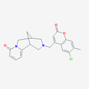 molecular formula C22H21ClN2O3 B2385922 3-((6-chloro-7-methyl-2-oxo-2H-chromen-4-yl)methyl)-3,4,5,6-tetrahydro-1H-1,5-methanopyrido[1,2-a][1,5]diazocin-8(2H)-one CAS No. 1105215-72-2