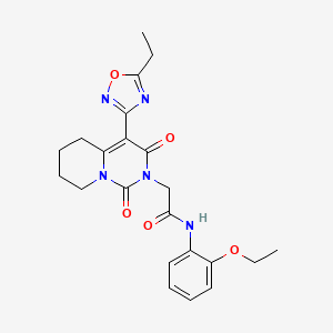 molecular formula C22H25N5O5 B2385925 N-(2-ethoxyphenyl)-2-[4-(5-ethyl-1,2,4-oxadiazol-3-yl)-1,3-dioxo-5,6,7,8-tetrahydro-1H-pyrido[1,2-c]pyrimidin-2(3H)-yl]acetamide CAS No. 1775337-86-4