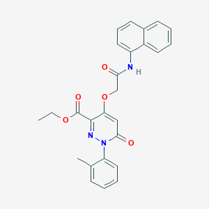 molecular formula C26H23N3O5 B2385950 Ethyl 4-(2-(naphthalen-1-ylamino)-2-oxoethoxy)-6-oxo-1-(o-tolyl)-1,6-dihydropyridazine-3-carboxylate CAS No. 899733-14-3