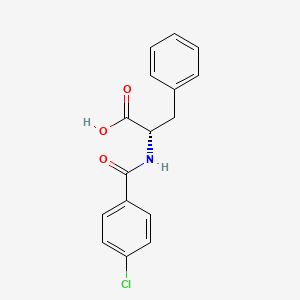 molecular formula C16H14ClNO3 B2385951 (2S)-2-[(4-chlorobenzoyl)amino]-3-phenylpropanoic acid CAS No. 59490-33-4