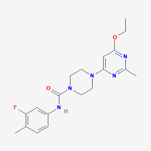 molecular formula C19H24FN5O2 B2385954 4-(6-ethoxy-2-methylpyrimidin-4-yl)-N-(3-fluoro-4-methylphenyl)piperazine-1-carboxamide CAS No. 946324-87-4