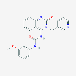 molecular formula C22H19N5O3 B2385956 (E)-1-(3-methoxyphenyl)-3-(2-oxo-3-(pyridin-3-ylmethyl)-2,3-dihydroquinazolin-4(1H)-ylidene)urea CAS No. 899728-64-4