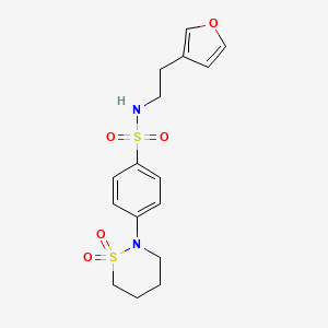 4-(1,1-dioxido-1,2-thiazinan-2-yl)-N-(2-(furan-3-yl)ethyl)benzenesulfonamide