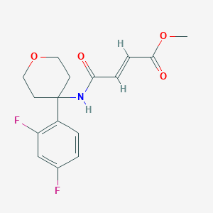 molecular formula C16H17F2NO4 B2385969 Methyl (E)-4-[[4-(2,4-difluorophenyl)oxan-4-yl]amino]-4-oxobut-2-enoate CAS No. 2411334-86-4