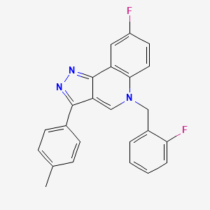 molecular formula C24H17F2N3 B2385970 8-氟-5-[(2-氟苯基)甲基]-3-(4-甲苯基)吡唑并[4,3-c]喹啉 CAS No. 866348-38-1