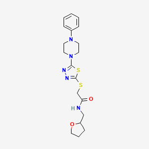 2-((5-(4-phenylpiperazin-1-yl)-1,3,4-thiadiazol-2-yl)thio)-N-((tetrahydrofuran-2-yl)methyl)acetamide