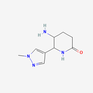 molecular formula C9H14N4O B2385972 5-amino-6-(1-methyl-1H-pyrazol-4-yl)piperidin-2-one CAS No. 1334147-74-8