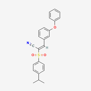 2-((4-(Isopropyl)phenyl)sulfonyl)-3-(3-phenoxyphenyl)prop-2-enenitrile