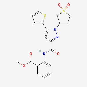 methyl 2-(1-(1,1-dioxidotetrahydrothiophen-3-yl)-5-(thiophen-2-yl)-1H-pyrazole-3-carboxamido)benzoate