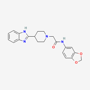 molecular formula C21H22N4O3 B2385980 N-Benzo[1,3]dioxol-5-yl-2-[4-(1H-benzoimidazol-2-yl)-piperidin-1-yl]-acetamide CAS No. 845539-63-1