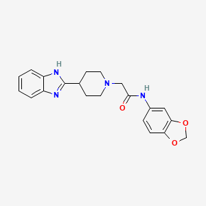 molecular formula C21H22N4O3 B2385980 N-Benzo[1,3]dioxol-5-yl-2-[4-(1H-benzoimidazol-2-yl)-piperidin-1-yl]-acetamid CAS No. 845539-63-1