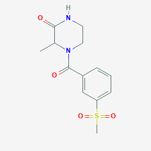 molecular formula C13H16N2O4S B2385986 3-Methyl-4-(3-(methylsulfonyl)benzoyl)piperazin-2-one CAS No. 1105682-66-3