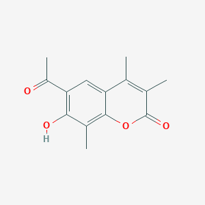 molecular formula C14H14O4 B2385999 6-acetyl-7-hydroxy-3,4,8-trimethyl-2H-chromen-2-one CAS No. 951626-31-6