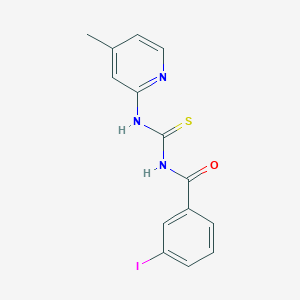 molecular formula C14H12IN3OS B238600 3-iodo-N-[(4-methylpyridin-2-yl)carbamothioyl]benzamide 